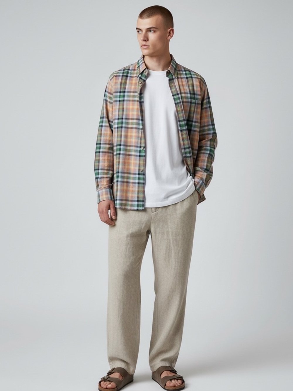 Vintage 90s Viyella Check Button Down Shirt XL Cotton Wool Blend Streetwear
